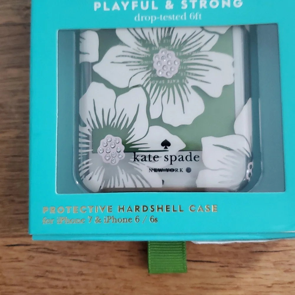 Kate Spade Clear Floral iPhone‎ 6 6s 7 8 Hardshell Protective Case Rhinestones